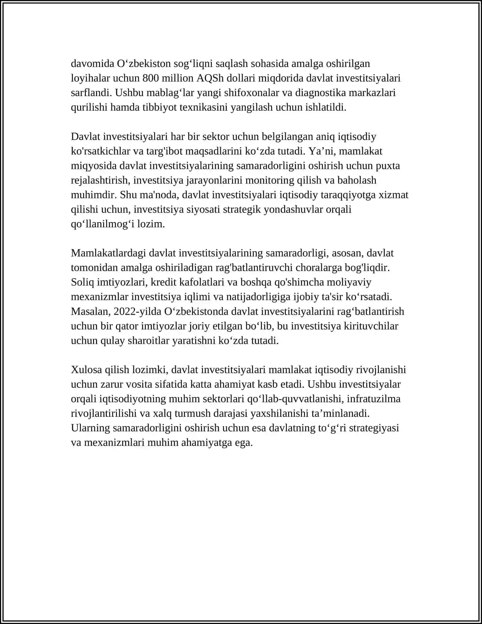 DAVLAT INVESTITSIYASI - IGTISODIY O'SISH KAFOLATI 4