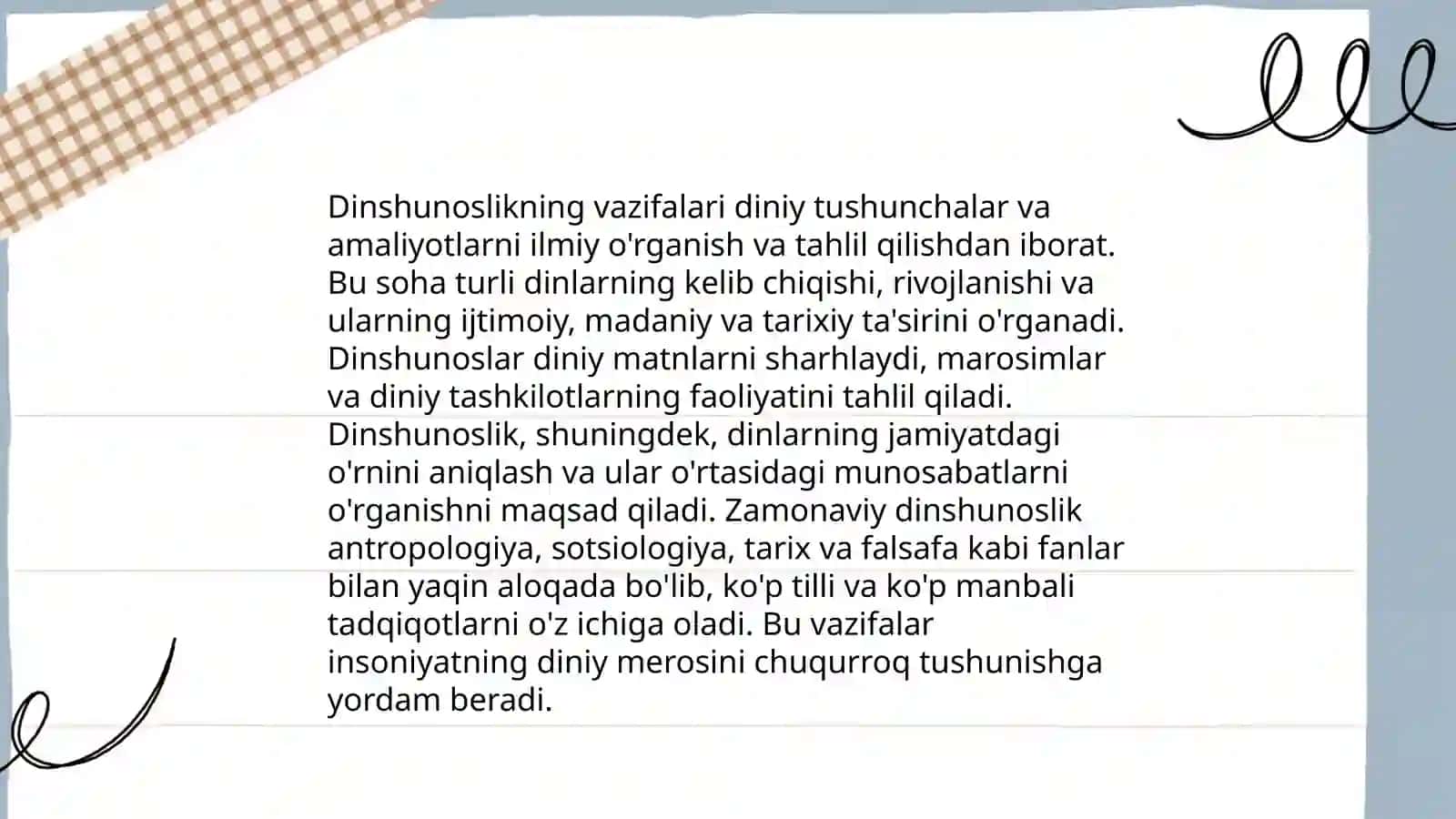 Dinshunoslik fanining maqsad vazifalari 4