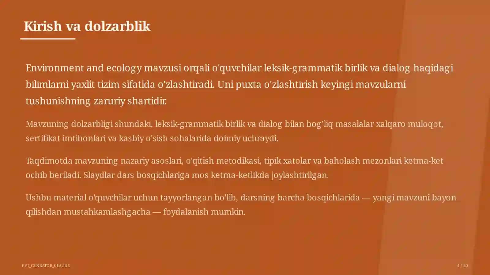 Environment and ecology (9-sinf) 4