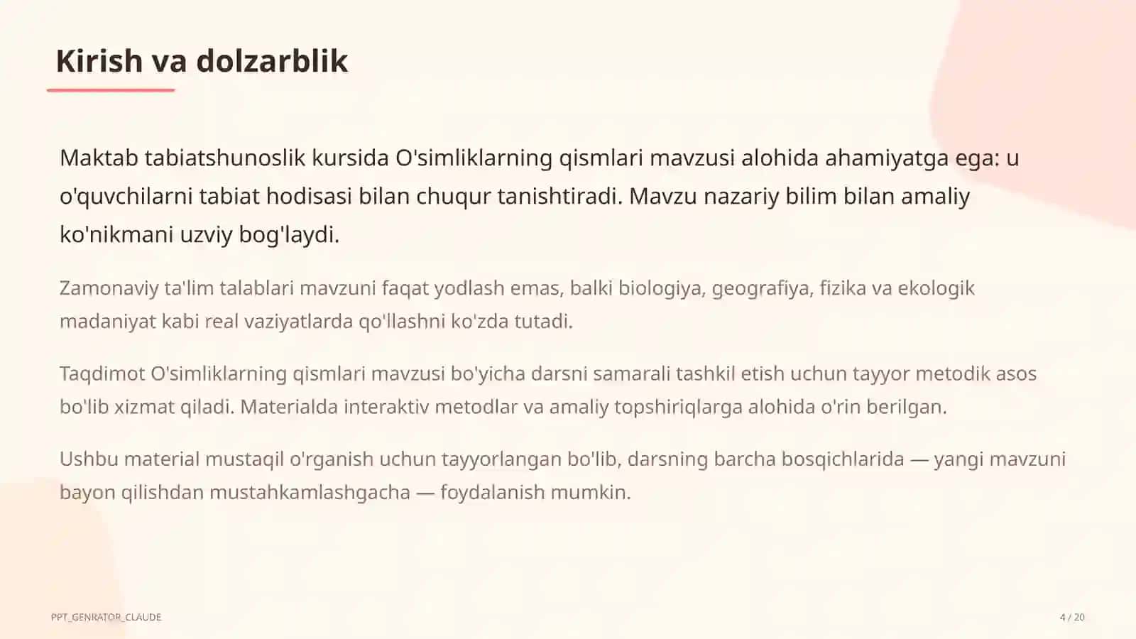 O'simliklarning qismlari (2-sinf) 4