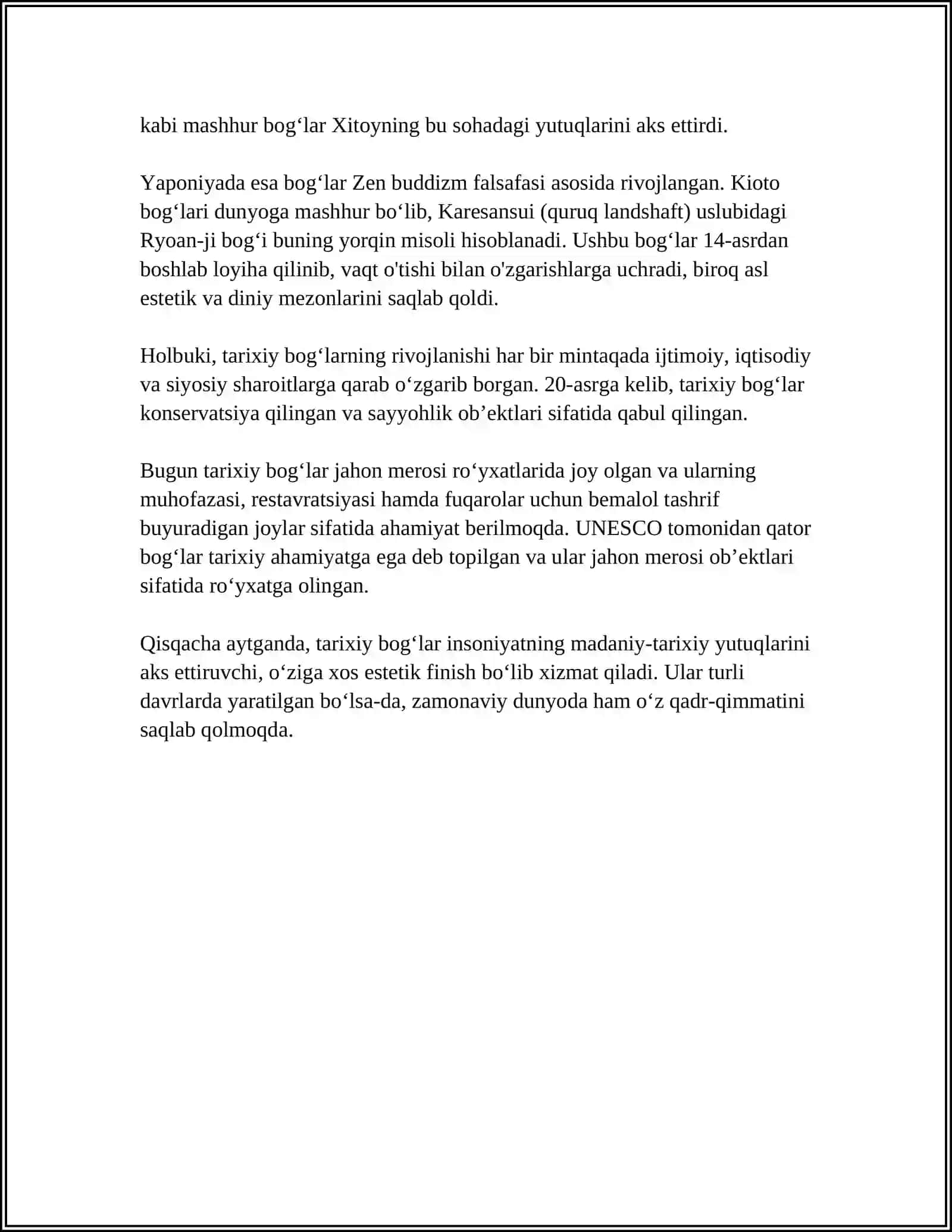 TARIXIY BOGʻLAR HAQIDA 4