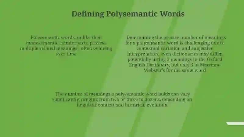 Polysemantic and monosemantic words 4