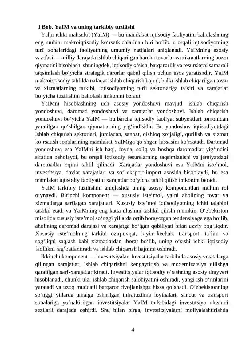 O'zbekiston respublikasida Yaimning xarajatlariga ko'ra tarkibiy tahlili 4