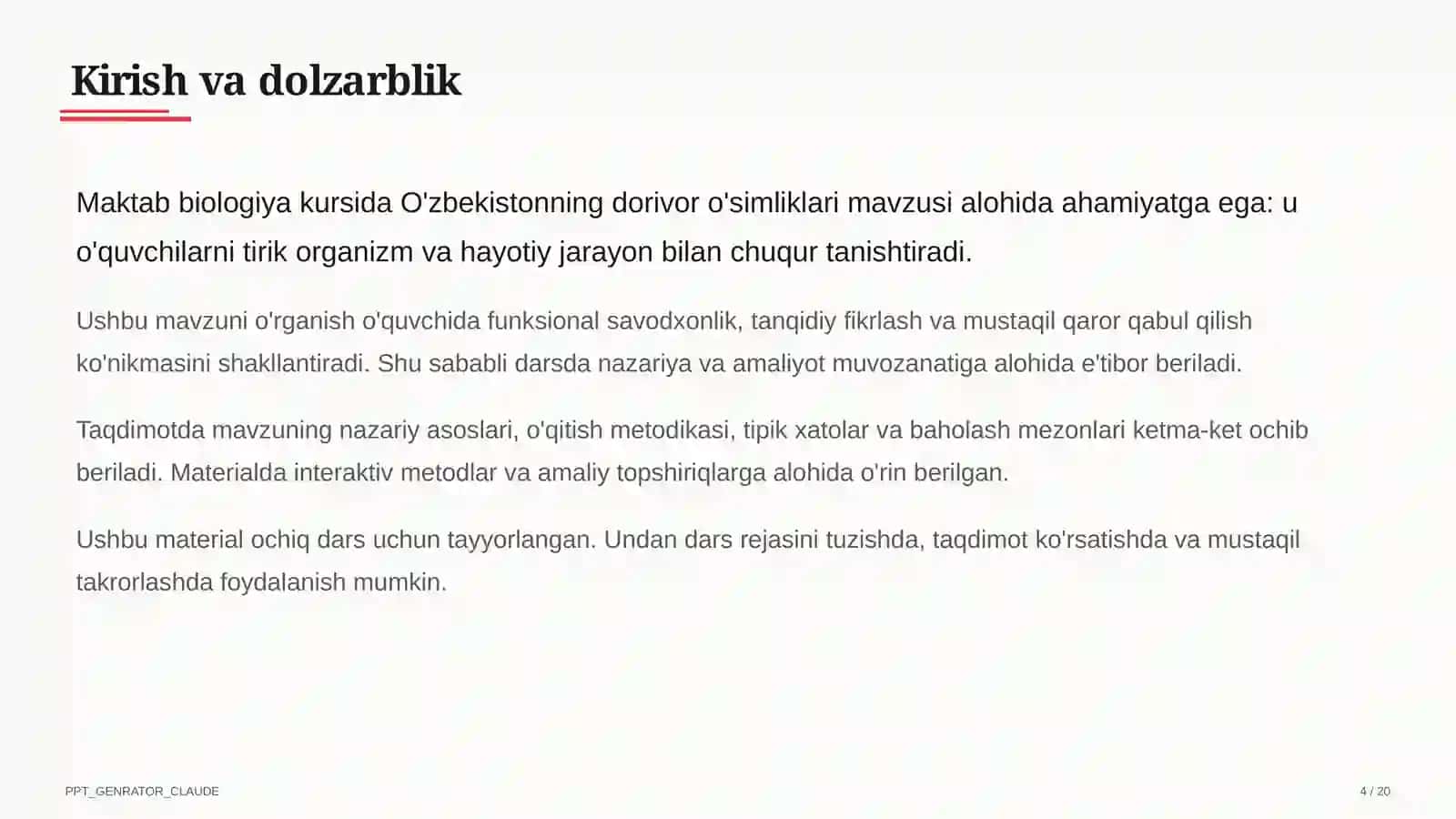 O'zbekistonning dorivor o'simliklari (6-sinf) 4