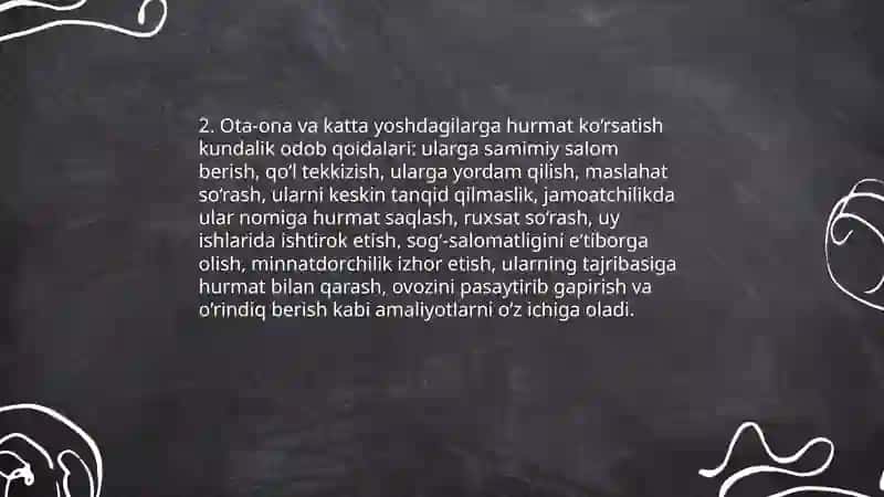 Kundalik odob axloq qoidalari 4