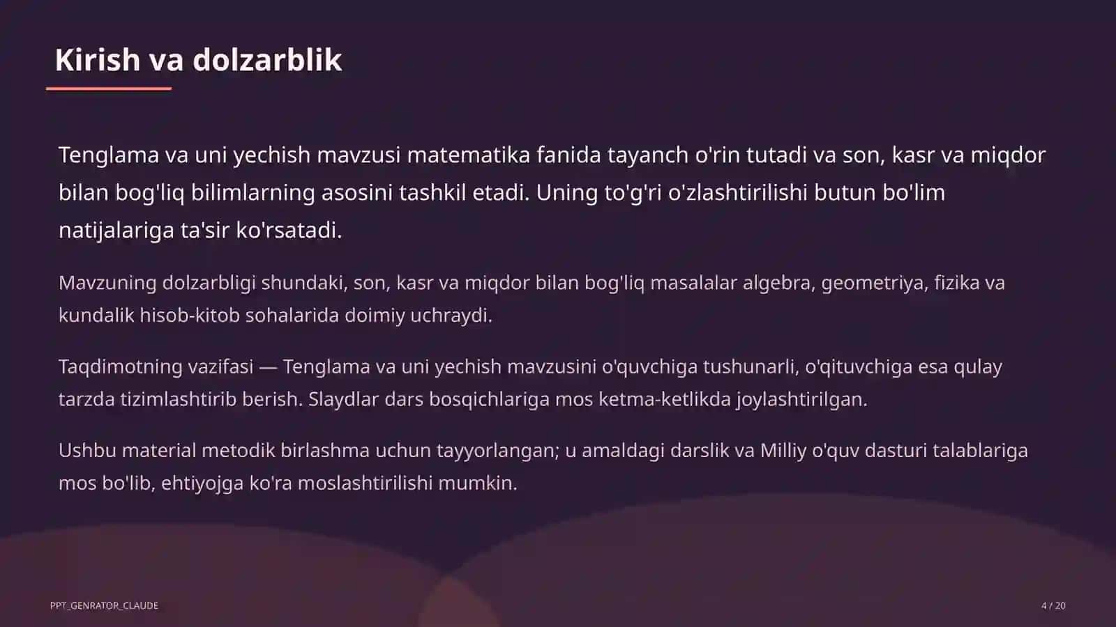 Tenglama va uni yechish (5-sinf) 4