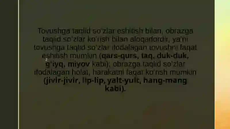 Taqlid Soʻzlar 4