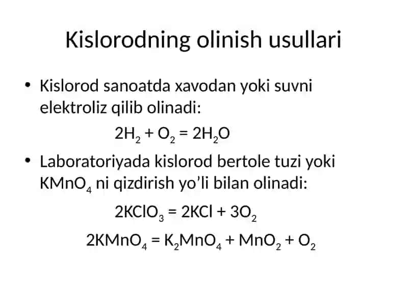 Kislorod va uning birikmalari 4
