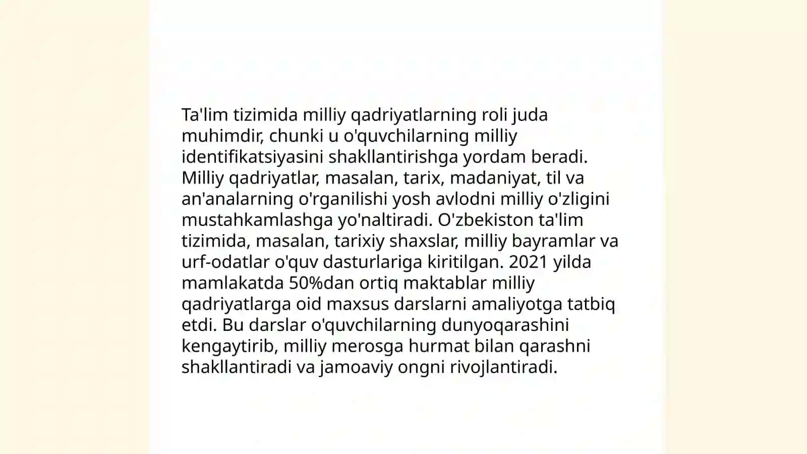 Yangi O'zbekistonda amalga oshirilayotgan ma'naviy islohotlat 4