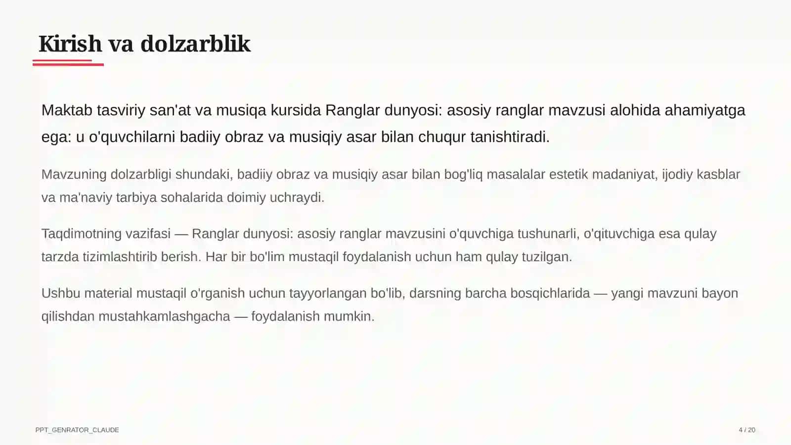Ranglar dunyosi: asosiy ranglar (1-sinf) 4