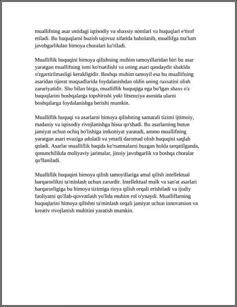 Mualliflik huquqi va asarlarni himoya qilish tamoyillari 4