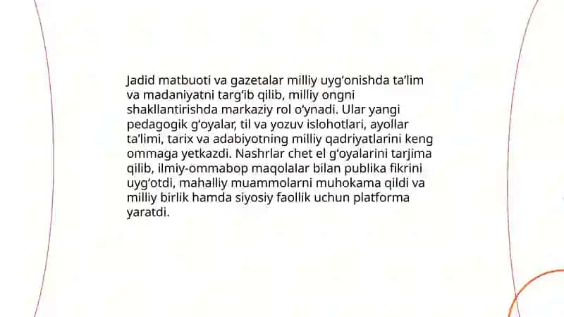 Jadid marifatparvarlarning ozodlik va taraqqiyot yoʻlidagi saʼy harakatlari 4