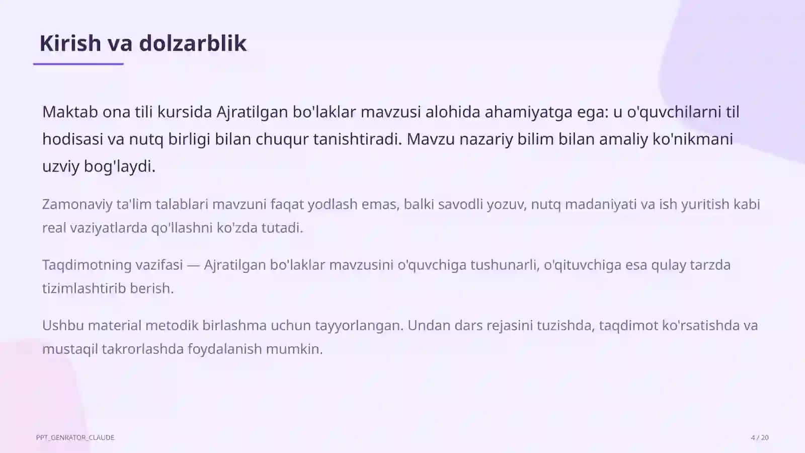 Ajratilgan bo'laklar (8-sinf) 4
