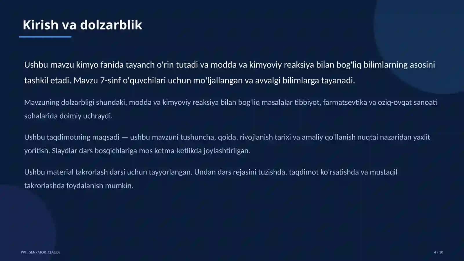 Moddalar va ularning xossalari: sof modda va aralashma (7-sinf) 4
