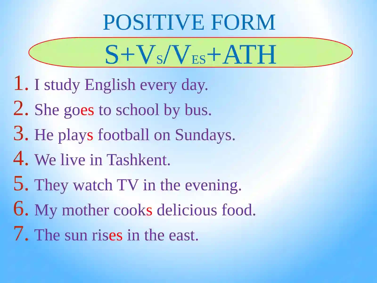 Present simple tense 4