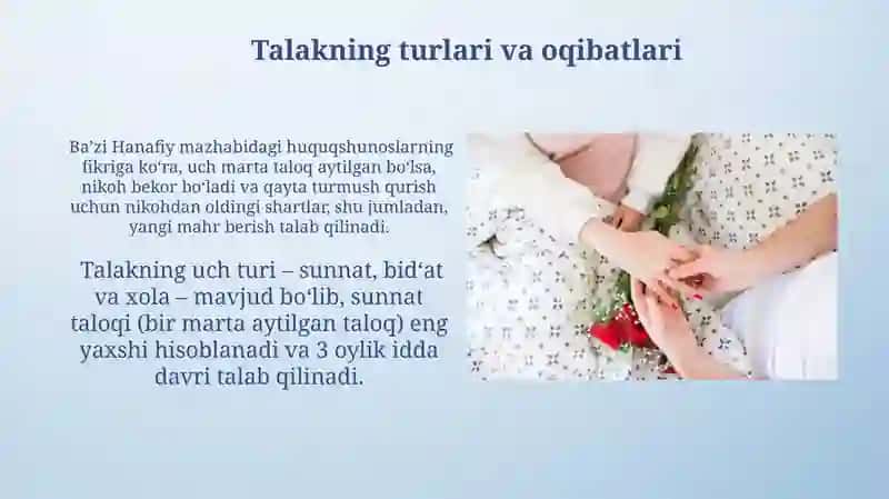 Islom huquqshunosligida oila, nikoh, taloq, idda, zihor, tushunchalarini taʼriflah 4