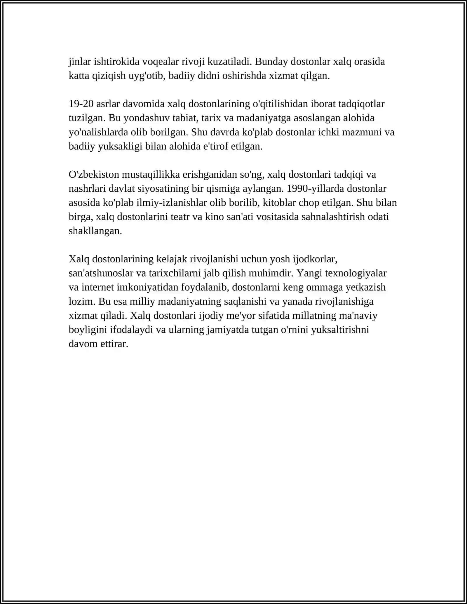 Xalq Dostonlarini O'rganish Tajribalari va Yangi Nazariy Qarashlar 4