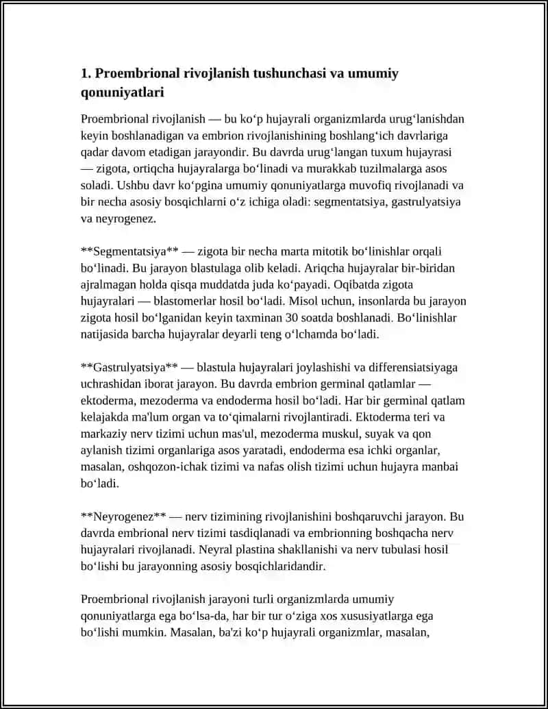 PROEMBRIONAL RIVOJLANISHNING UMUMIY QONUNIYATLARI (PROGENEZ) 4