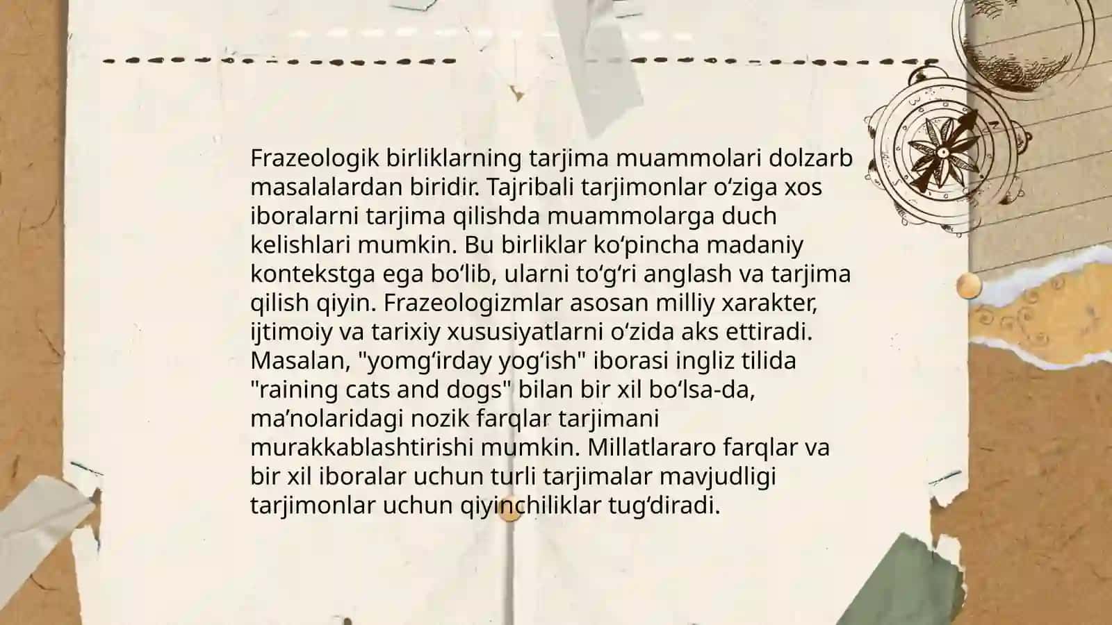 Turli lingvomadaniyatlardagi frazeologizmlarni qiyosiy tahlil qilish 4