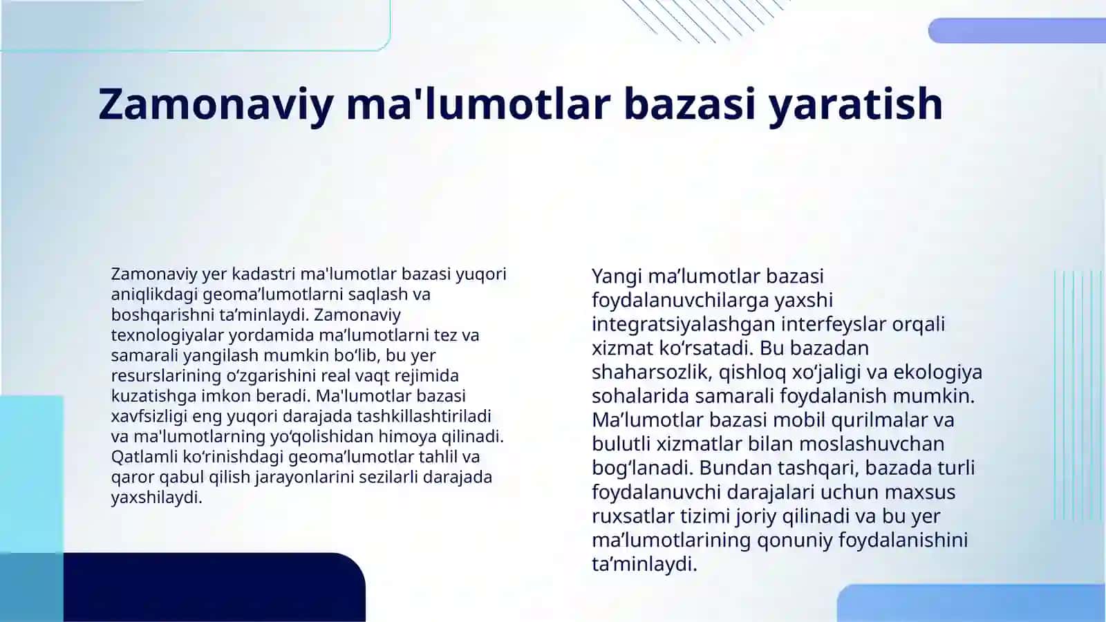VILOYATDA YER KADASTRINI TASHKIL ETISH VA YURITISH YER KADASTRI MA’LUMOTLARIDAN FOYDALANISH 4