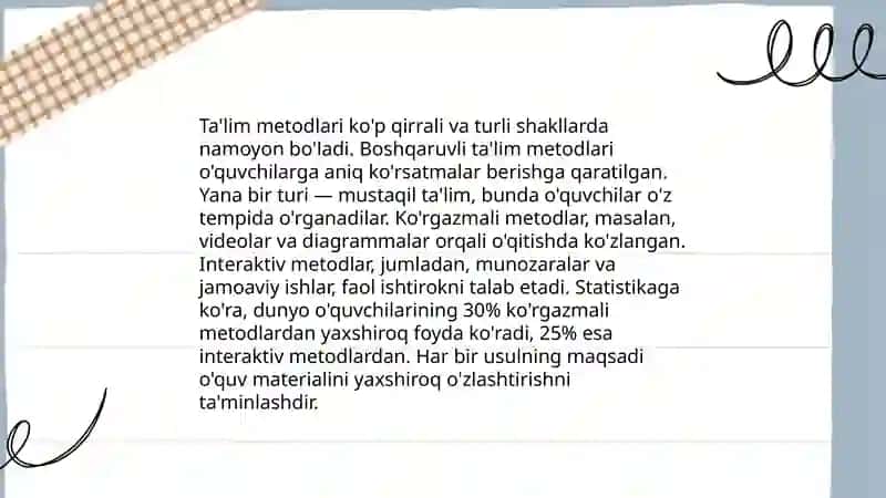 Ta'lim mazmuni talim metodlari va vositalari 4