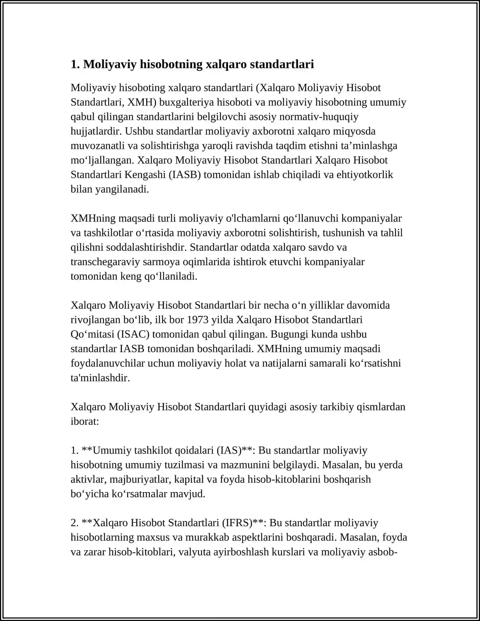 Xalqaro Moliyaviy Hisobot Standartlari 4
