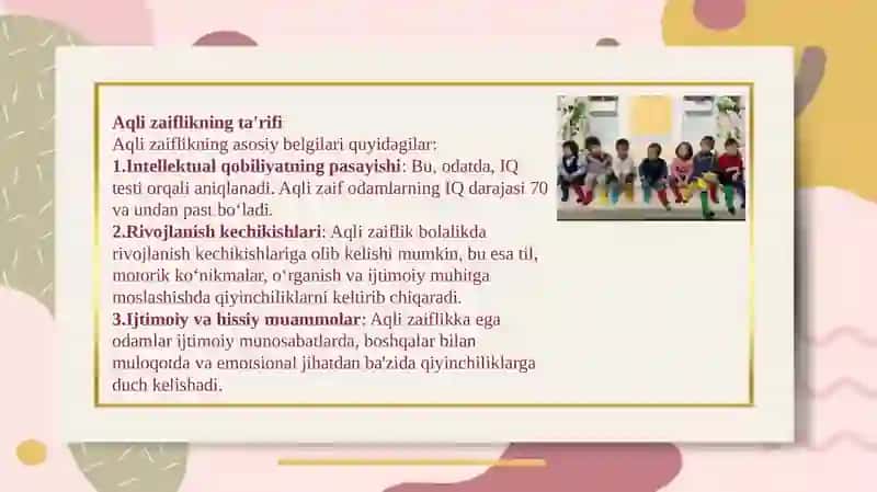 AQLI ZAIF BOLALAR MAVZUSI 4