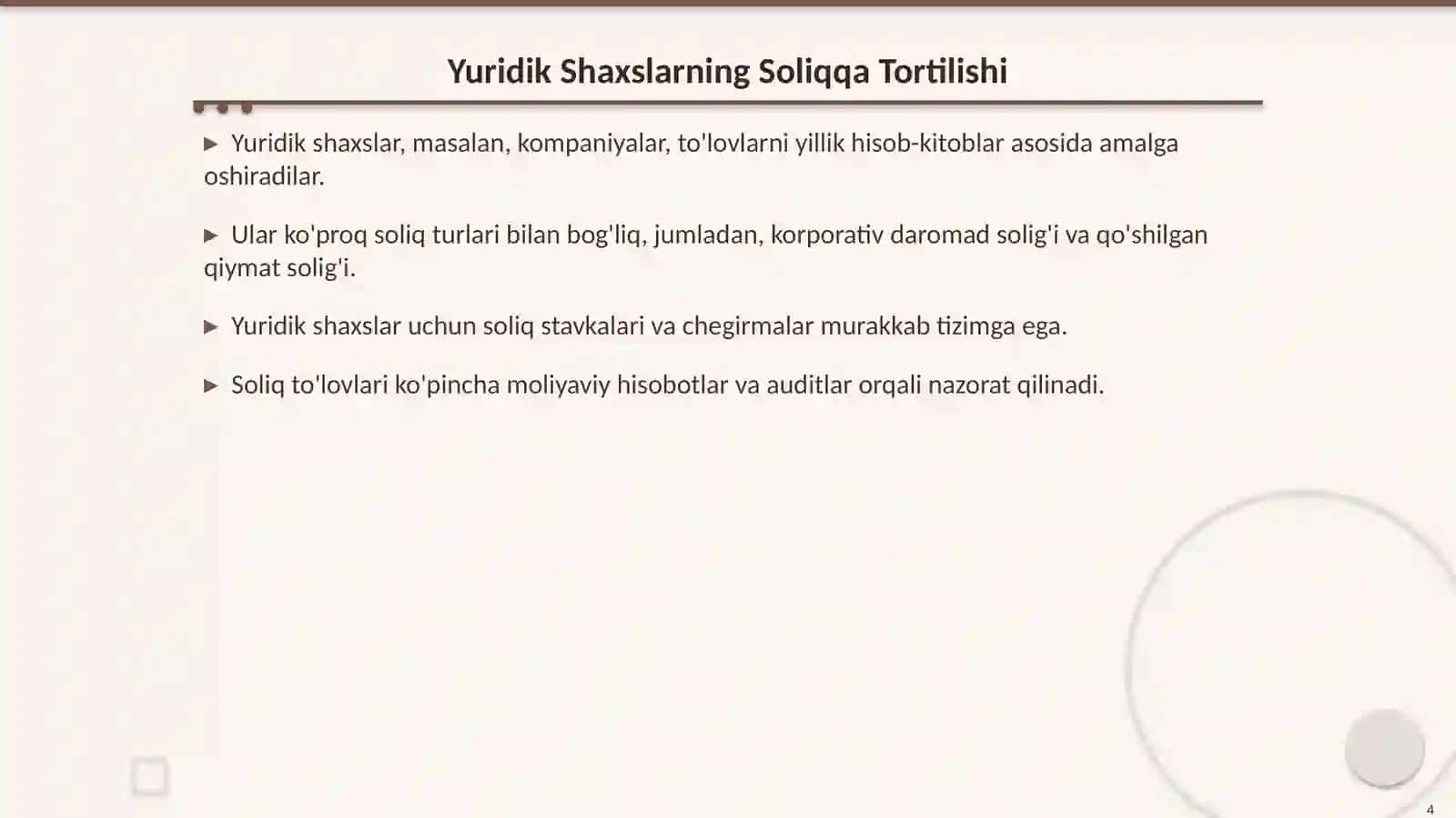 Yuridik va Jismoniy Shaxslarni Soliqqa Tortish: O'xshashlik va Farqliliklar 4