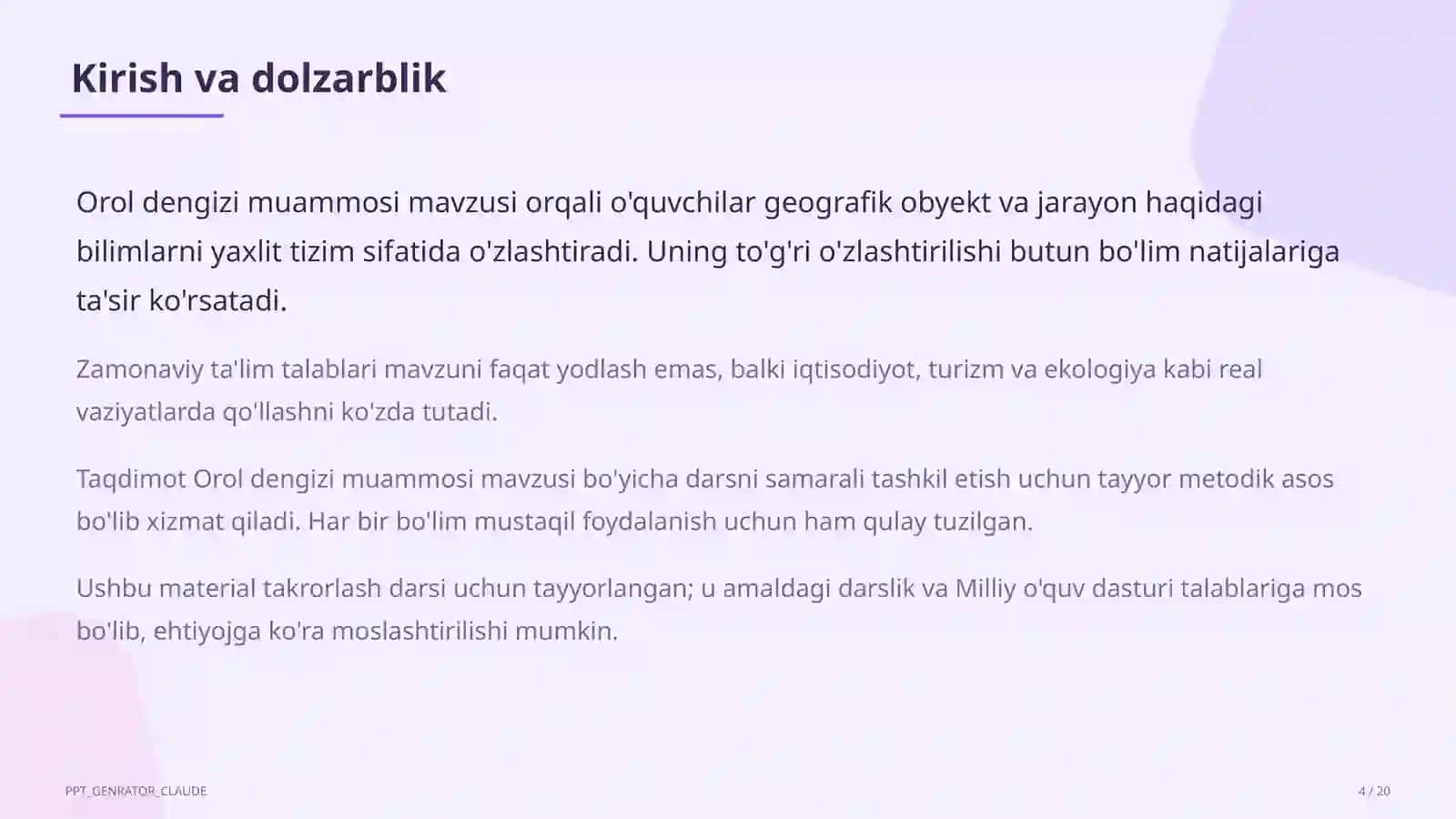 Orol dengizi muammosi (8-sinf) 4