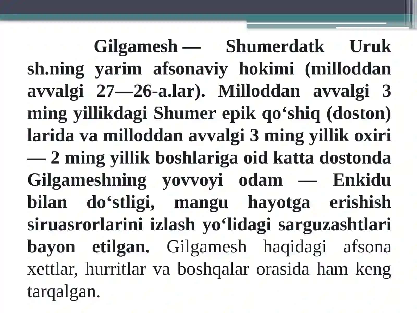 Qadimgi Sharq va G'arbnig'lik va o'ziga xoslik 4