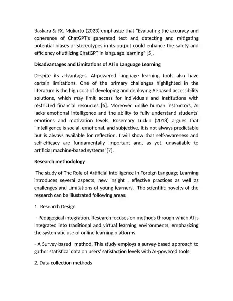 The Role of Artificial Intelligence in Foreign Language Learning 4