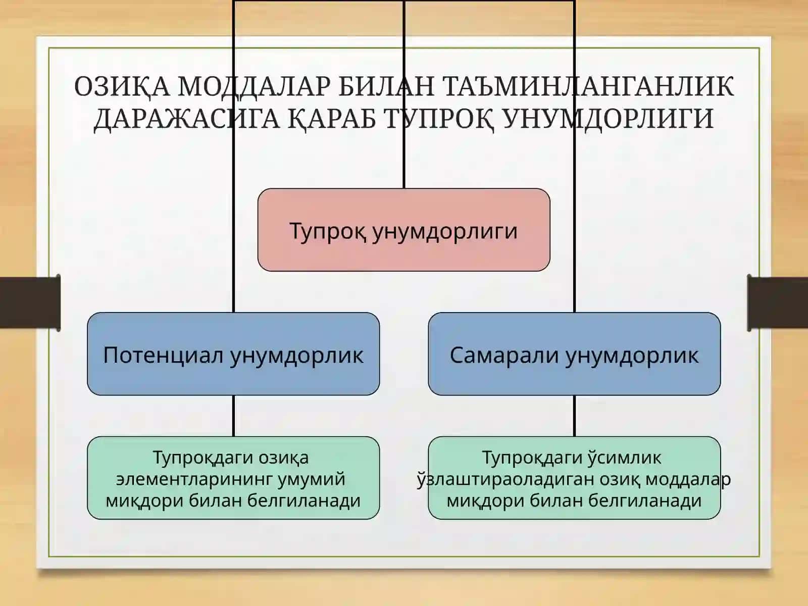 ТУПРОҚ УНУМДОРЛИГИ ВА МАДАНИЙЛИГИ.СТРУКТУРА ВА УНИНГ АҲАМИЯТИ 4
