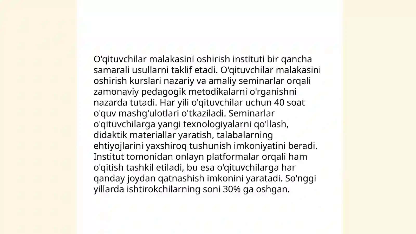 O'qituvchi ish tajribasining ahamiyati 4