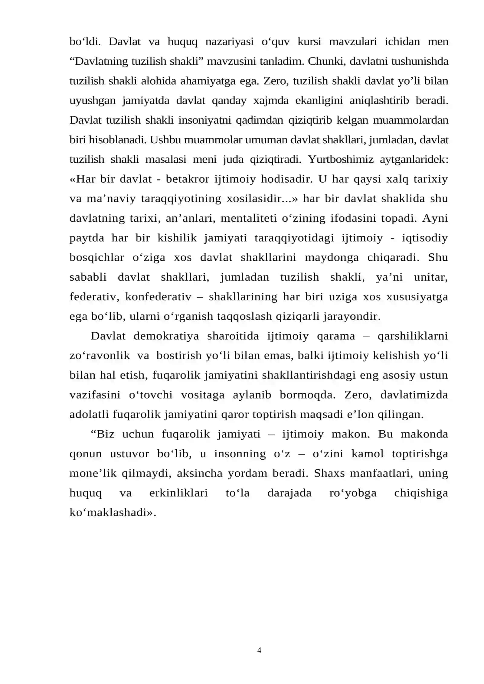 DAVLATNING TUZILISH SHAKLLARI: UNITAR, FEDERATIV VA KONFEDERATIV 4