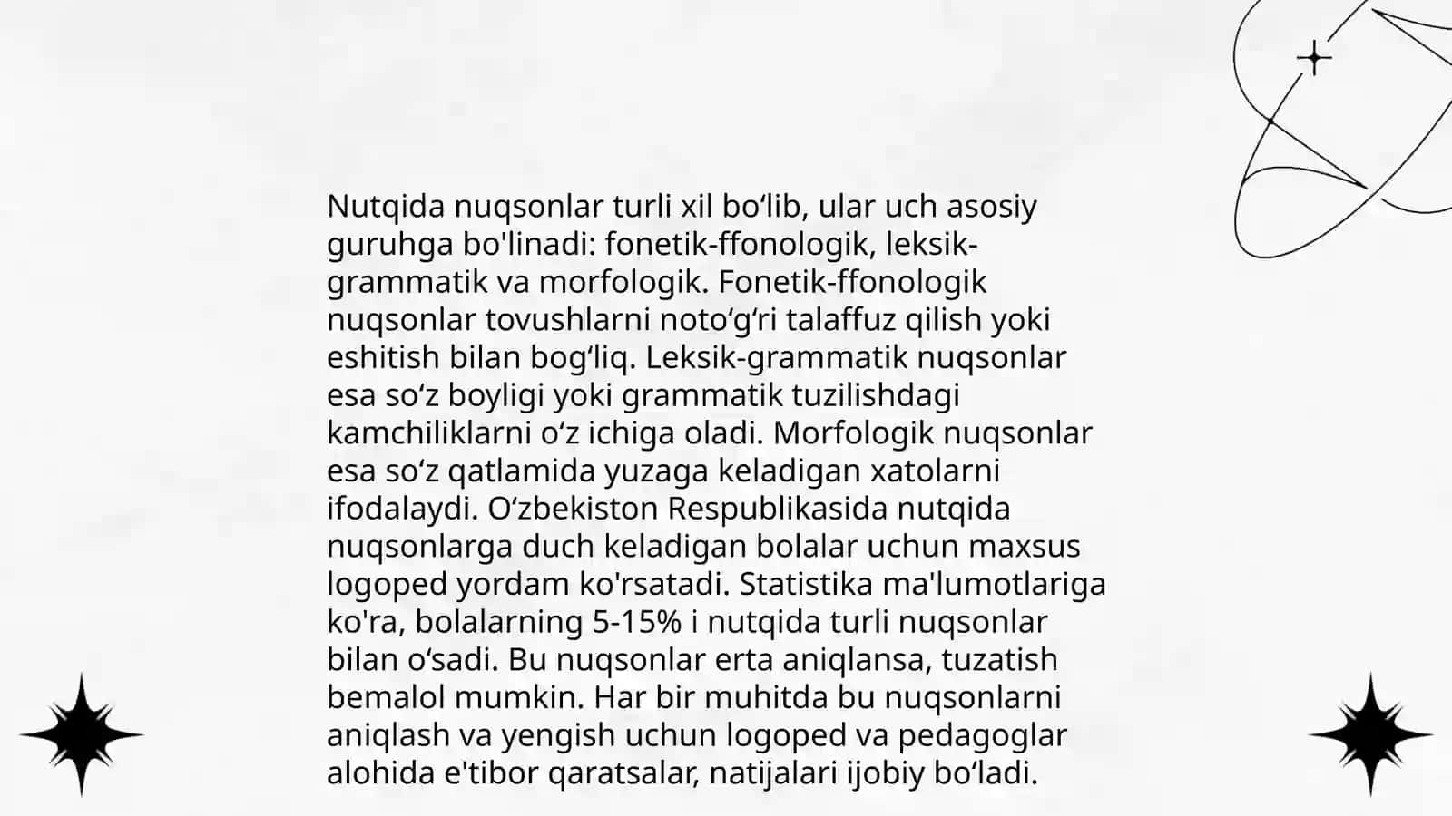 Nutqida nuqsoni not bolalar rivojlanishining o'ziga xos xususiyatlari 4