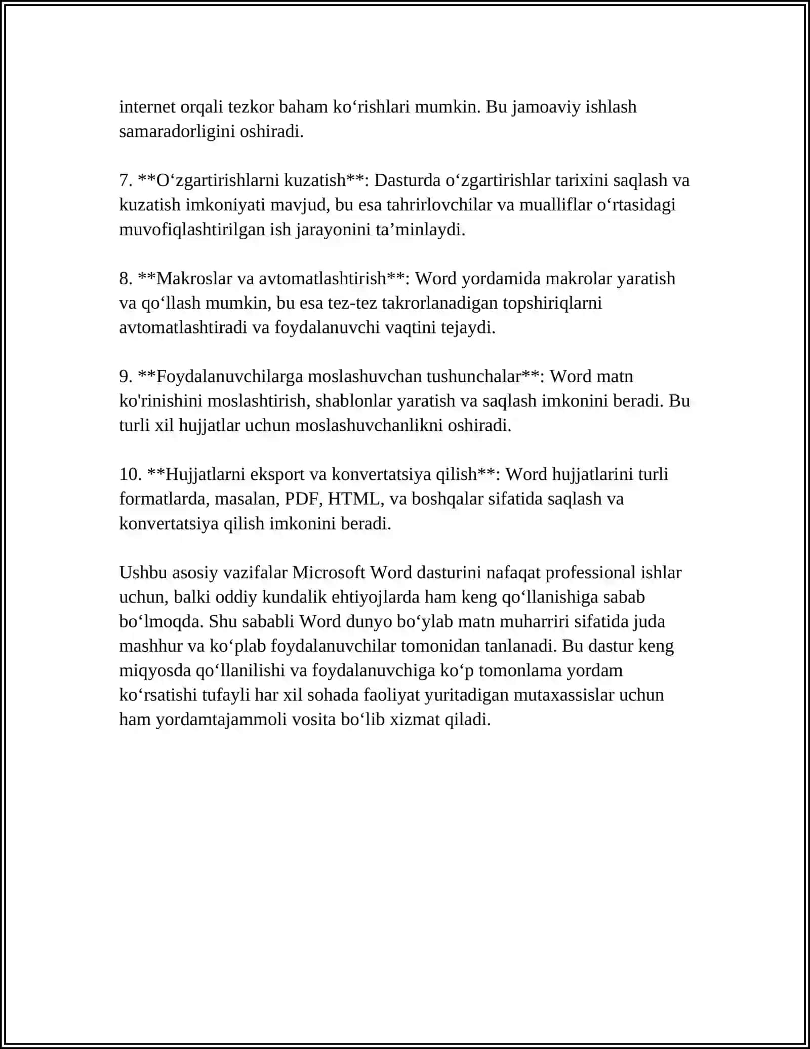 WORD DASTURI HAQIDA UMUMIY MA'LUMOT 4