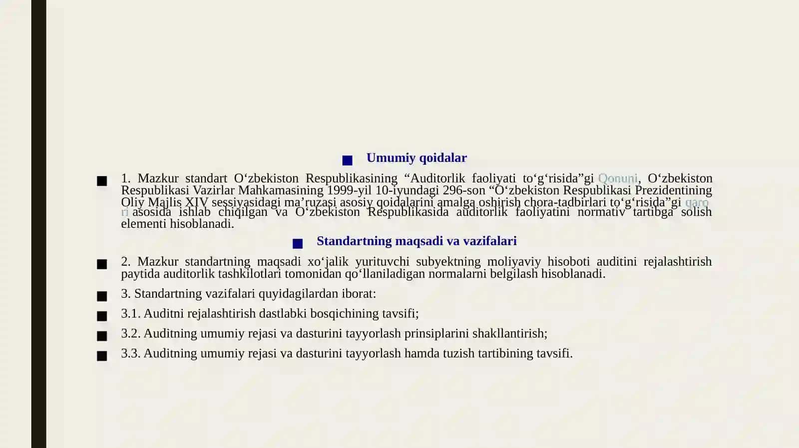 Rejalashtirish ahamiyatlilik va moddiy hatolik riskni baholash uslubiyoti 4