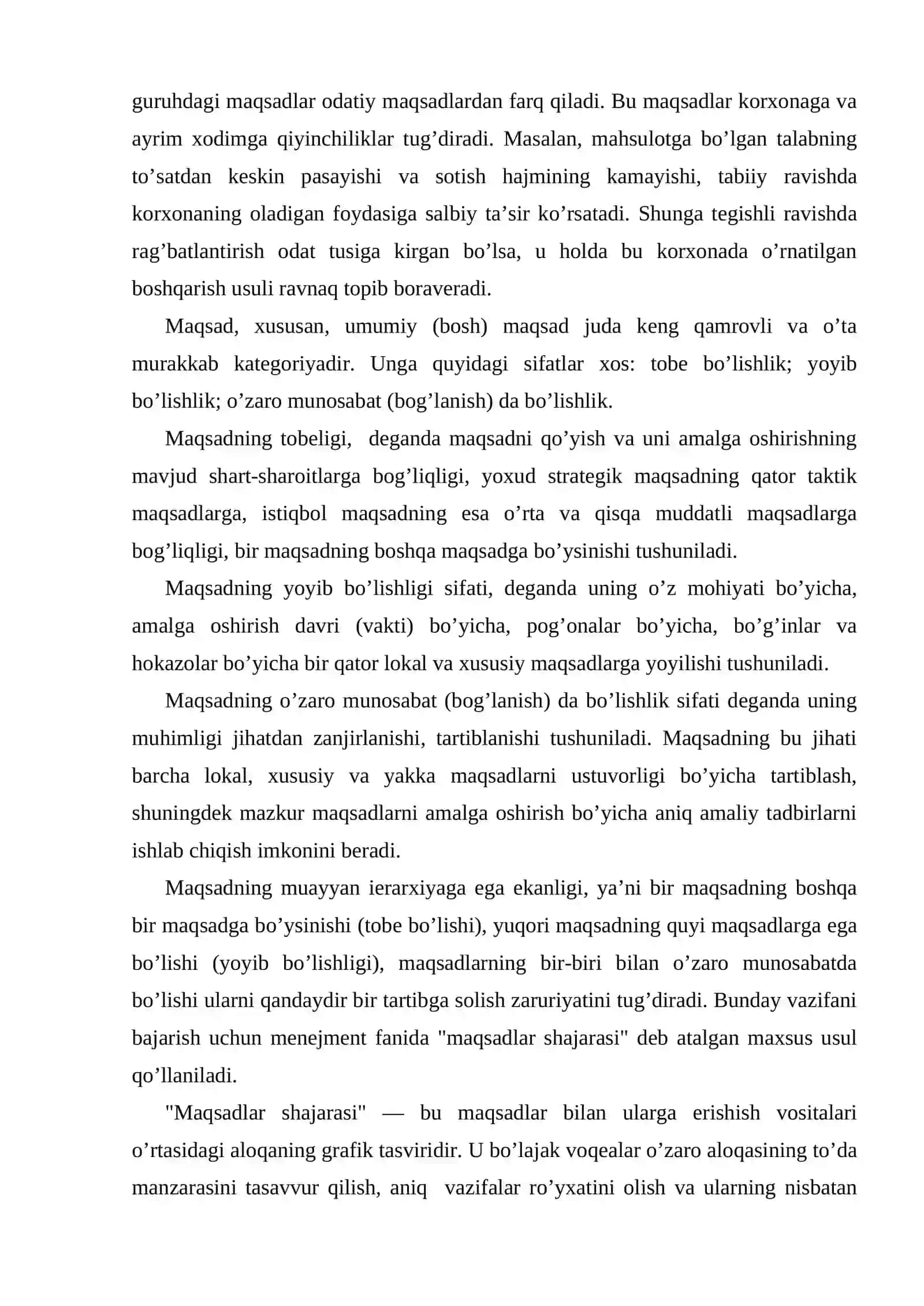 Menejment tizimida maqsad va vazifalarni o’rni 4