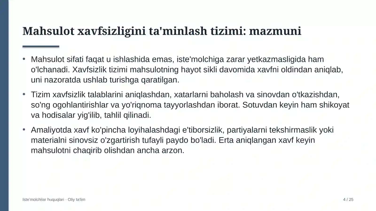ommaviy axborot vositalarida mahsulot xavfsizligini ta'minlash tizimi 8194 4