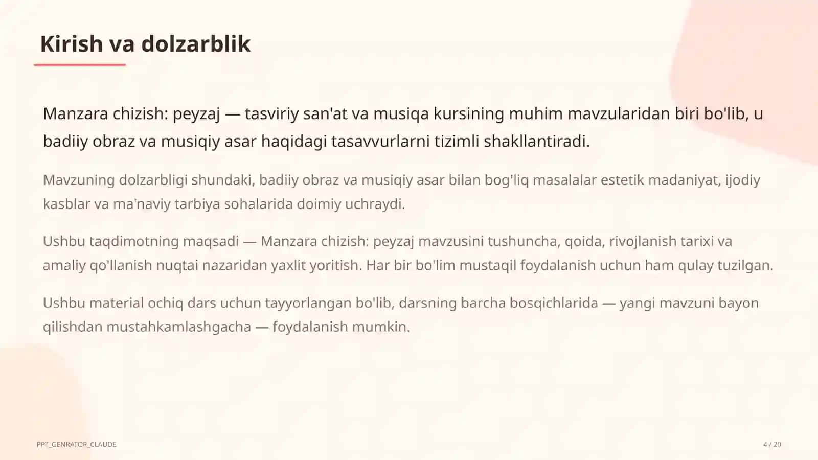 Manzara chizish: peyzaj (3-sinf) 4