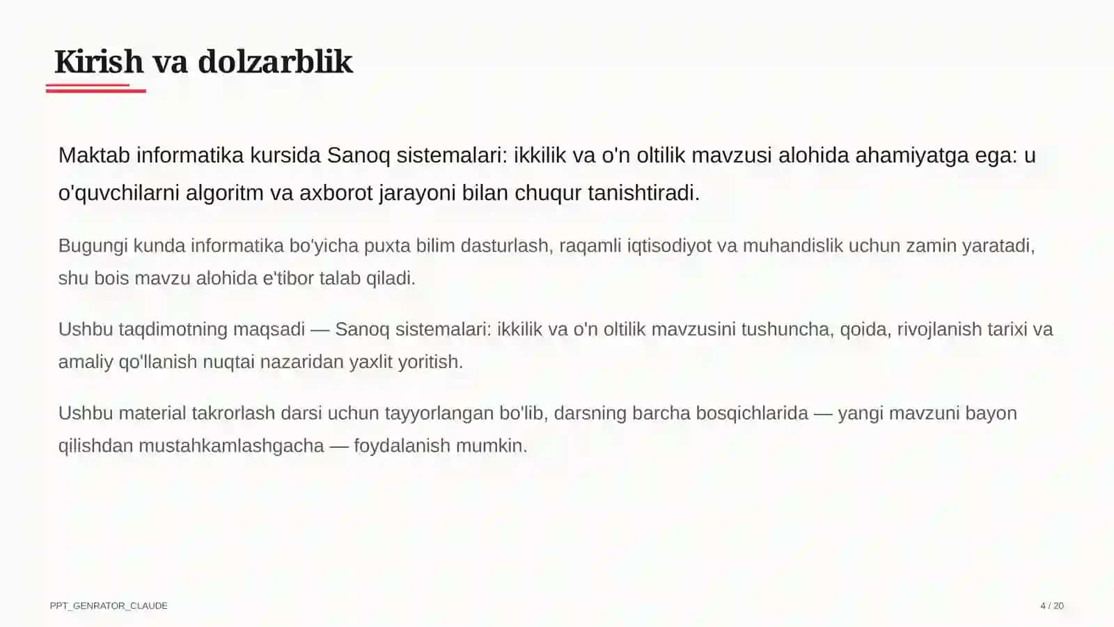 Informatika va axborot texnologiyalari (5–11) — takrorlash darsi uchun 4