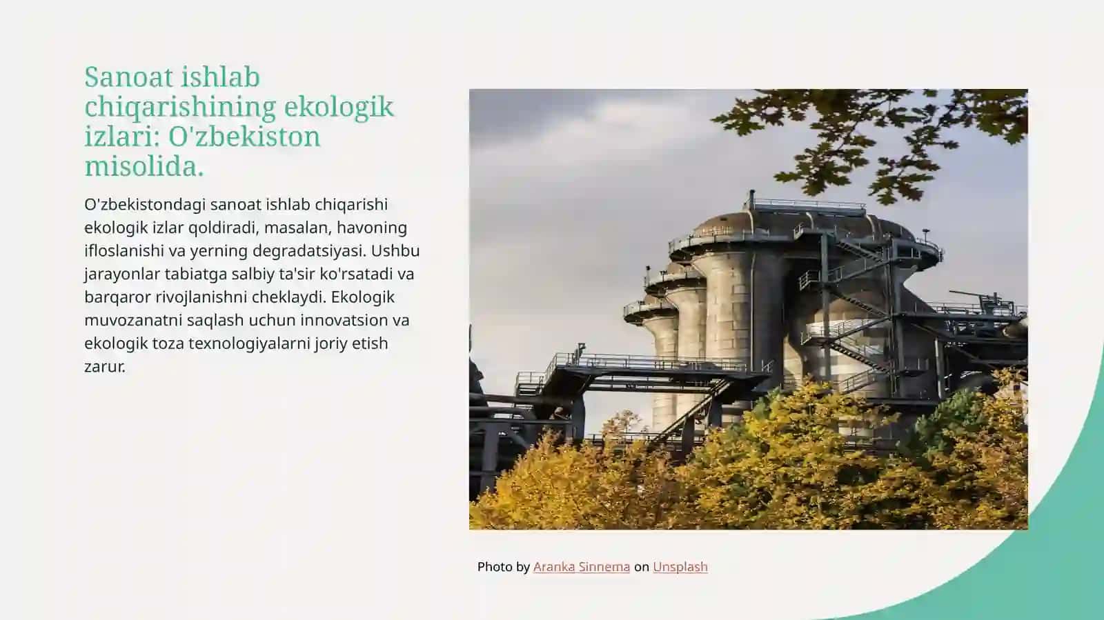 Sanoat jarayonlarining ekologik ta'siri 4