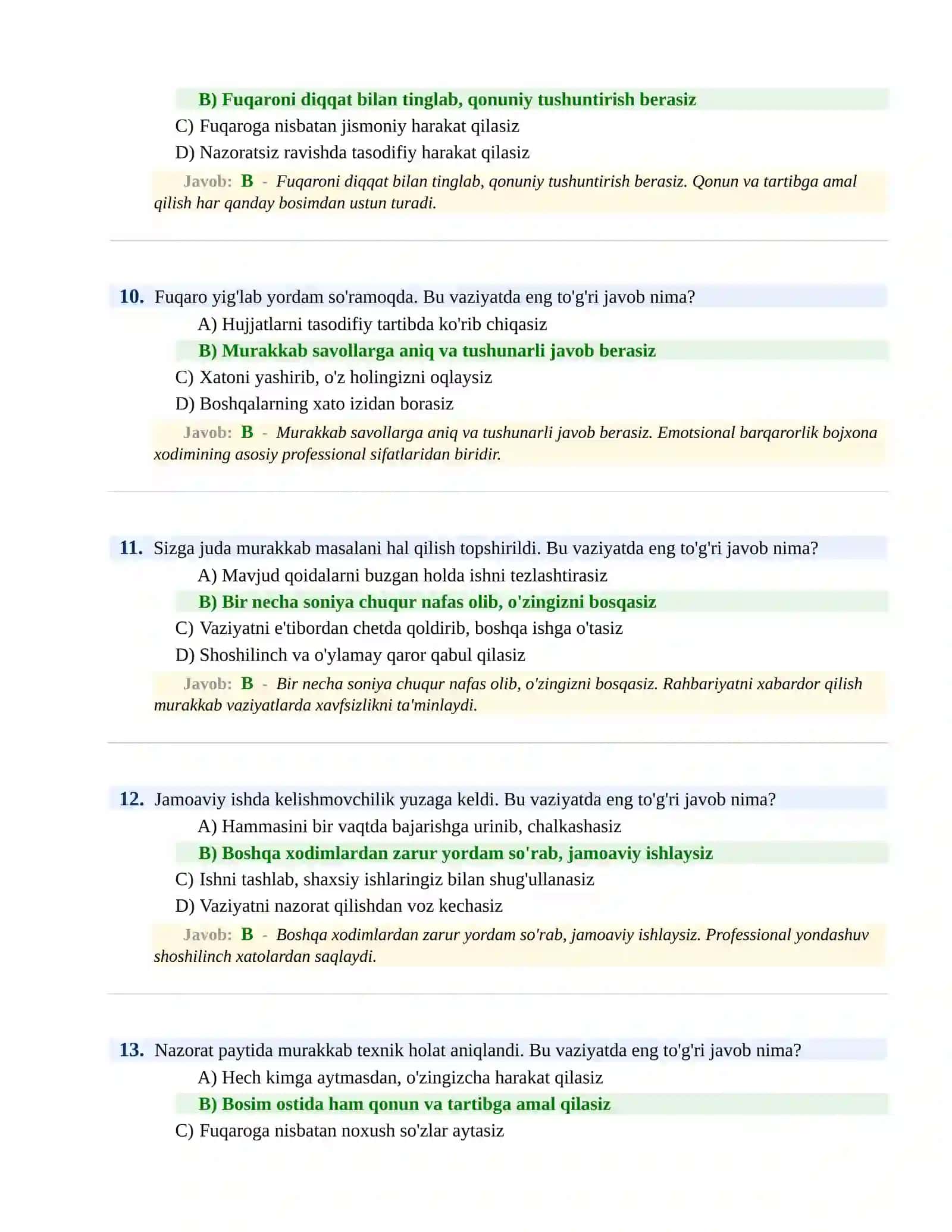 BOJXONA XIZMATIGA ISHGA KIRISH PSIXOLOGIK SINOV Testlari 4