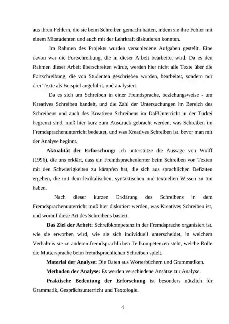 Schreiben im DaF - Unterricht 4