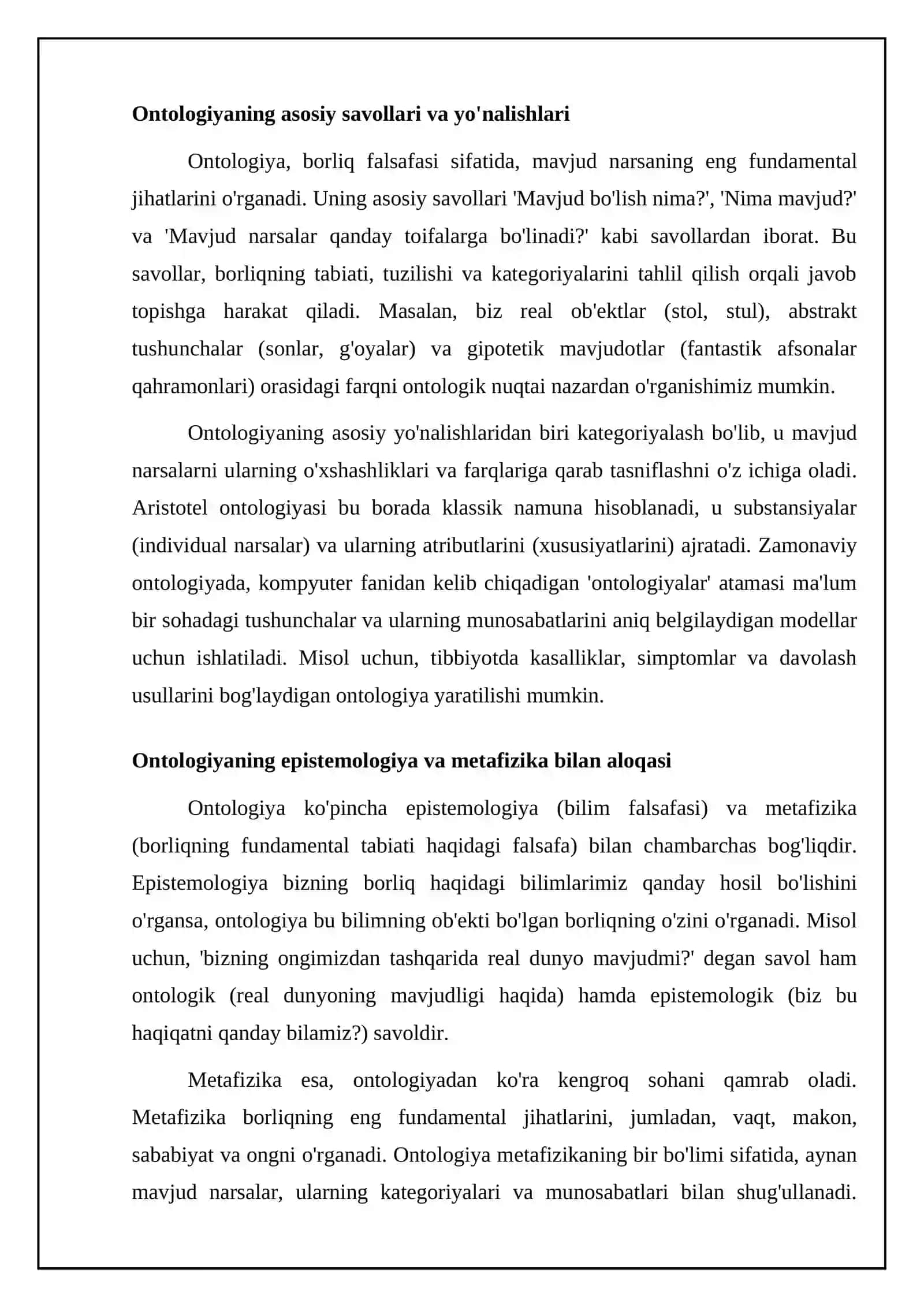 Ontologiya borliq falsafasi 4