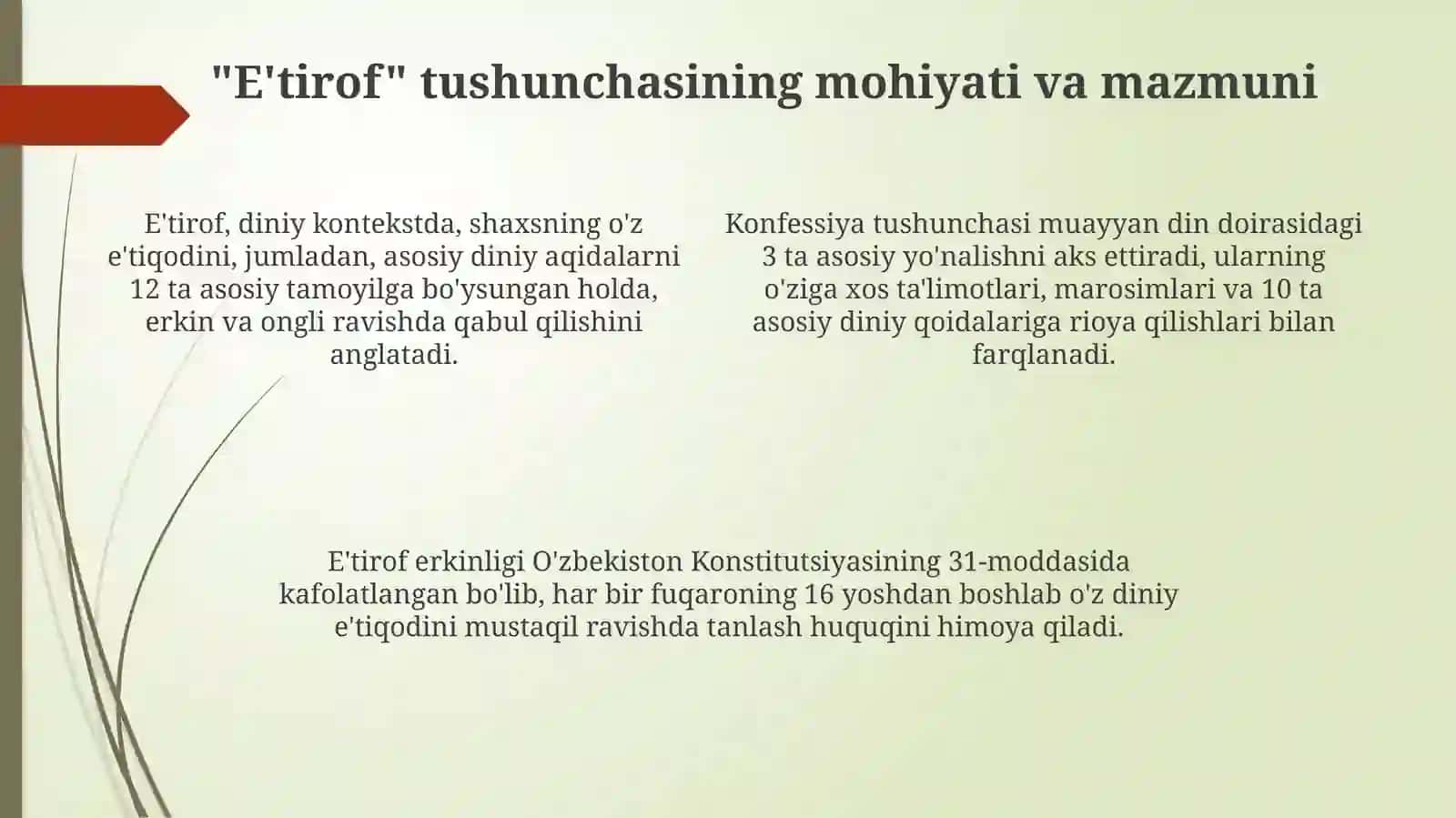 O‘zbekistonda faoliyat yuritayotgan asosiy diniy konfessiyalar 4