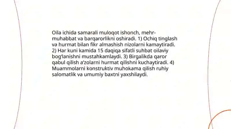Baxtli hayotga erishish yoʻlida oila va jamiyatning roli 4