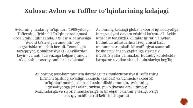 Avloniyning Madaniy To'lqinlari va Elvin Toffler 3-to'lqinasarinitahlilqilish 4