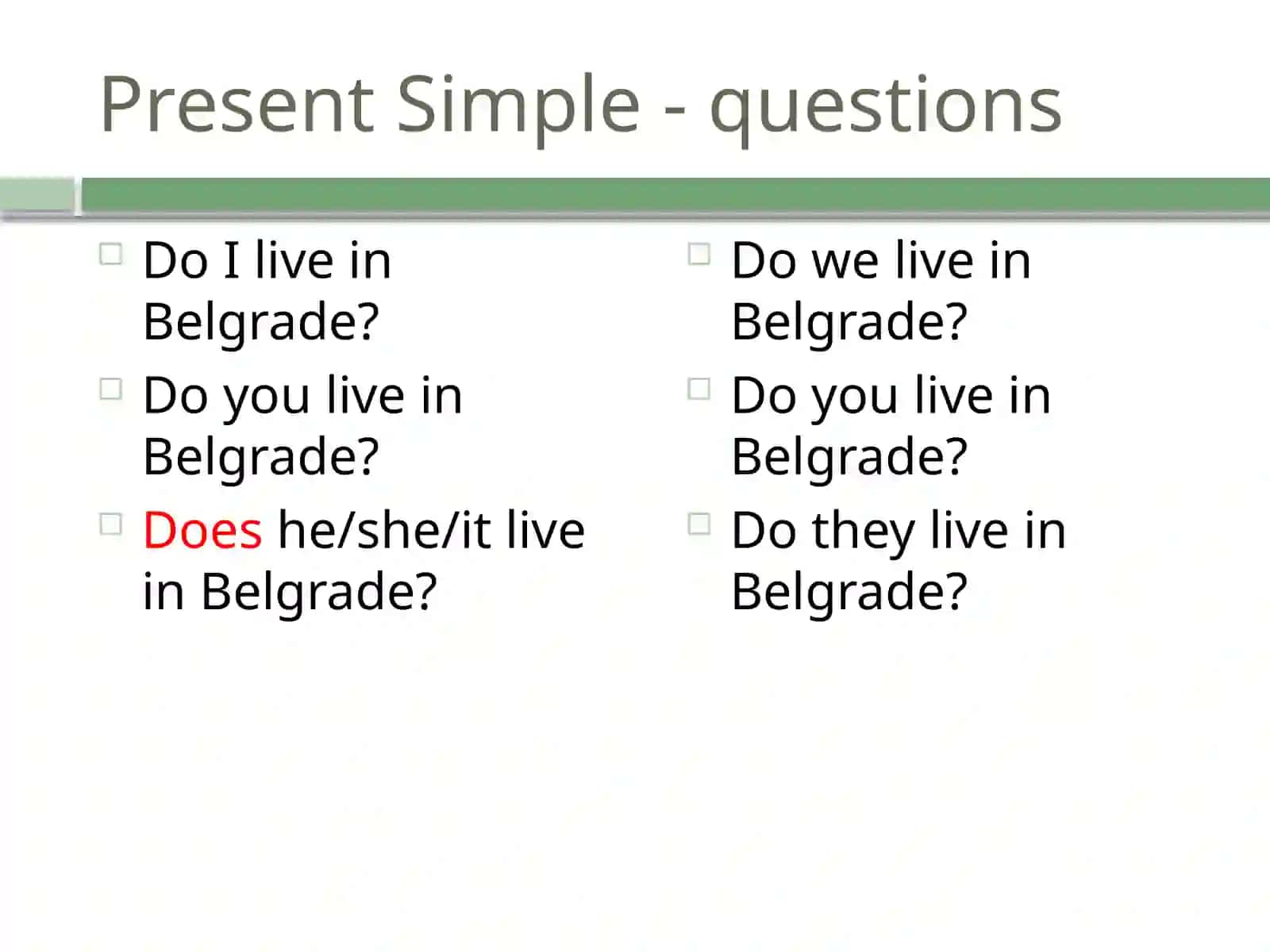 Present Tenses 4