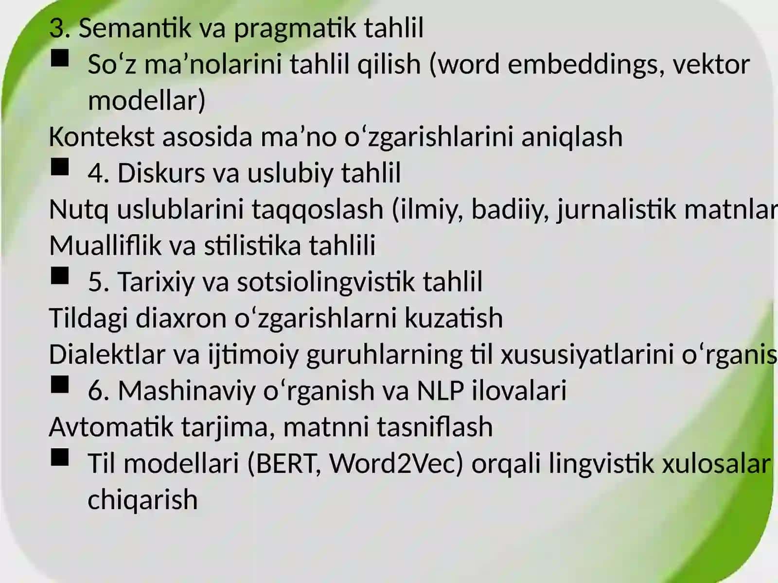 Lingvistik tadqiqotlarni korpusdan foydalanish usullari 4